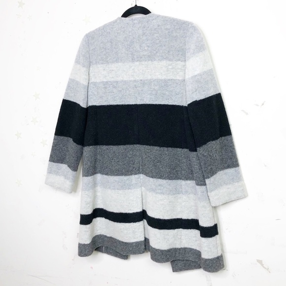 TALBOTS petites boiled wool striped coat - Picture 9 of 13